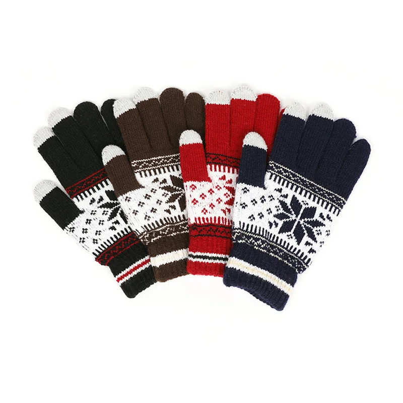 

1 Pair Winter Knitted Touch Screen Running Gloves Full Finger Gym Fitness Outdoor Riding Fishing Cycling Gloves For Women Girls
