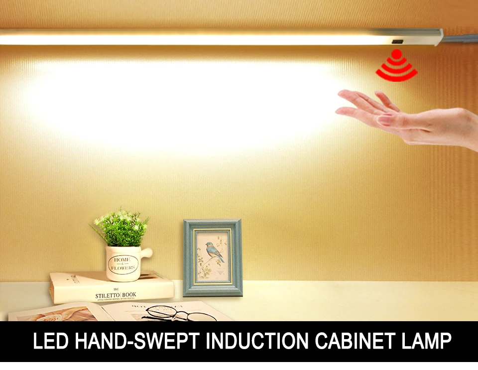 Hand Sweep Switch LED Under Cabinet Kitchen Light Bedroom Wardrobe Closet Night Lights (1)