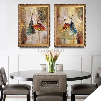 

hand painted modern absract oil painting on canvas ballet dancers modular paintings high quality abstract girl figure wall art