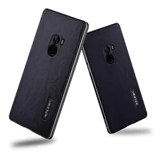 Кожаный чехол для телефона для Xiaomi Mi Mix 2 2s Роскошный Алюминиевый металлический бампер+ натуральная кожа задняя крышка чехол для телефона