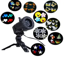 Светодиодный Рождественский наружный светильник с 12 узорами для проекционной пленки, лампа для проекции пленки в виде снежинки, лазерный светильник для лужайки