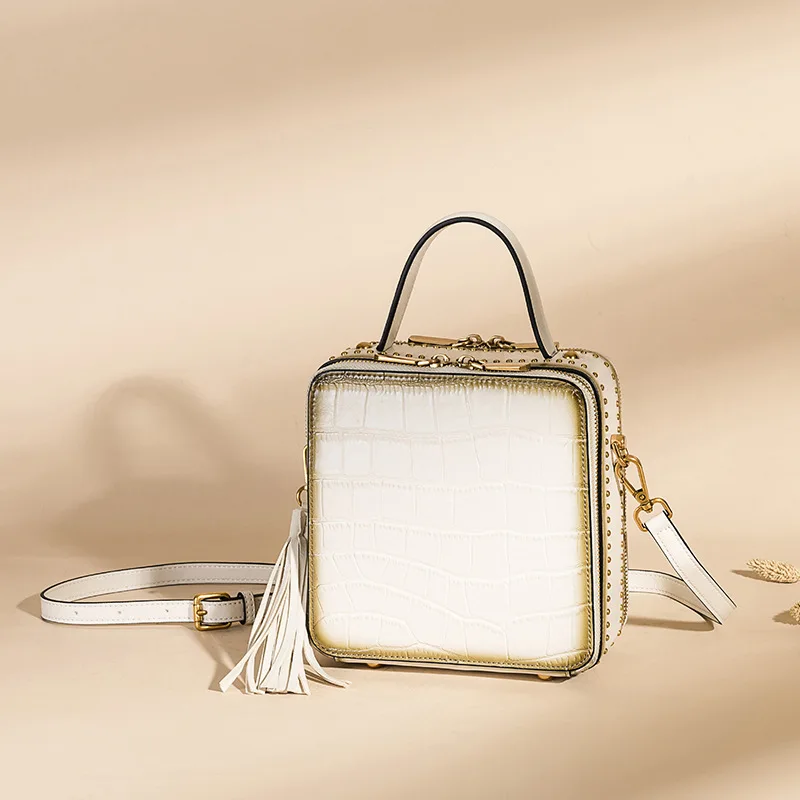 

Bags for Women 2019 Genuine Leather Bag Shoulder Retro Small Square Bag Candy Women Crossbody Luxury Sac Femme Shoulder Bag