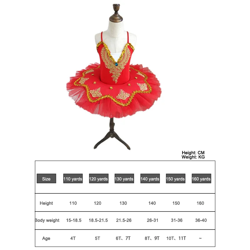 Танцевальное платье-пачка для маленьких девочек; Новинка г.; платье-пачка для выступлений на сцене; Балетные костюмы с маленьким лебедем - Цвет: Красный