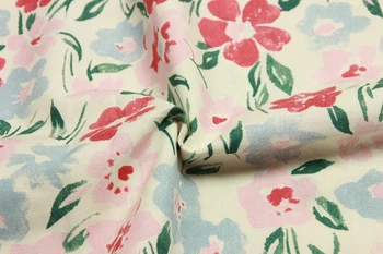 

1 meter Vintage Cotton Canvas fabric Flower Printed material British Style fabric for home deco handmade clothing