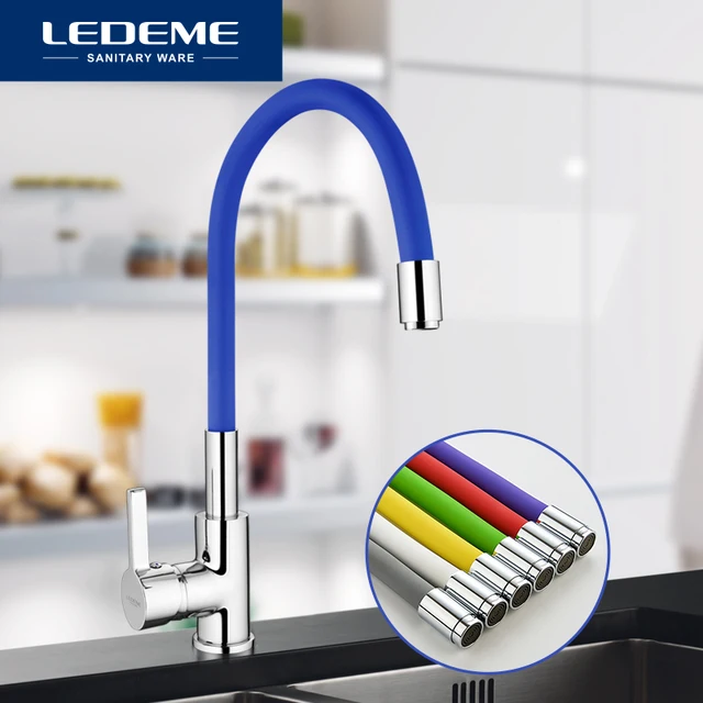 Best Quality LEDEME Brass Kitchen Faucets Hot And Cold and Water Faucets Chrome Basin Sink Square Tap Mixers Kitchen Faucet L4898