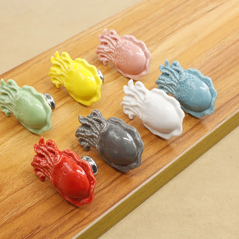 

10pcs Ceramic Door Knobs Hot Sea Animals Octopus Ceramic Door Pull Handles Cabinet Cupboard Drawer Knobs