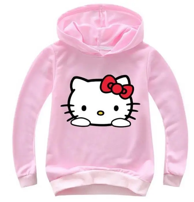 

Baby Girls Hoodies Fashion Girl Tops Tee Cotton Cartoon Kids Sweatshirts Brand Hello Kitty Printed Children Long Sleeve T Shirts