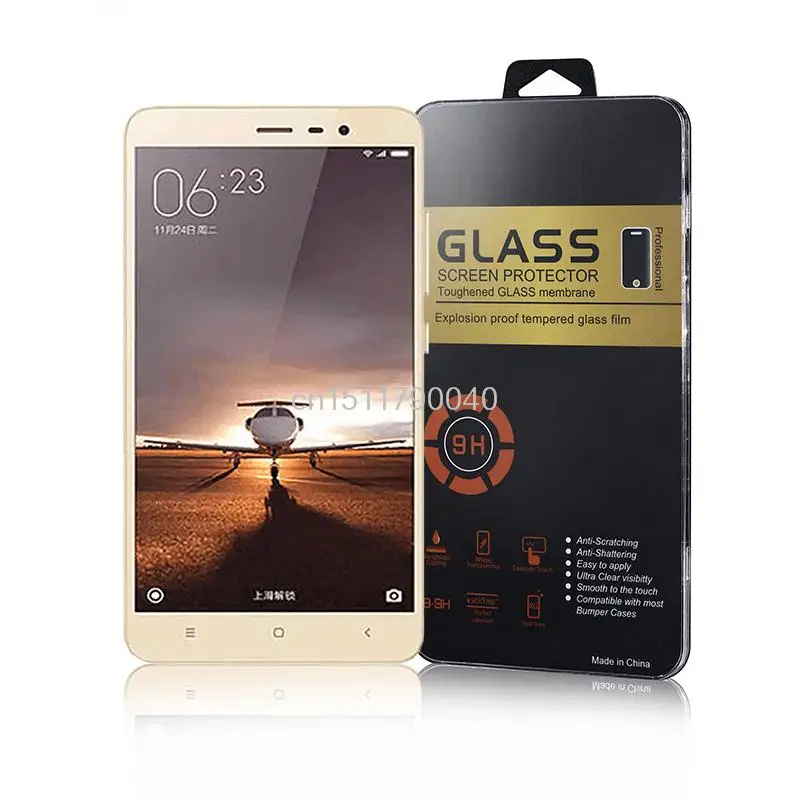 Retail Package for xiaomi redmi note 3 Pro Glass for xiaomi redmi 3s Glass xiaomi redmi note 2 Mi3 Mi4 Mi4C Mi5 Screen Protector