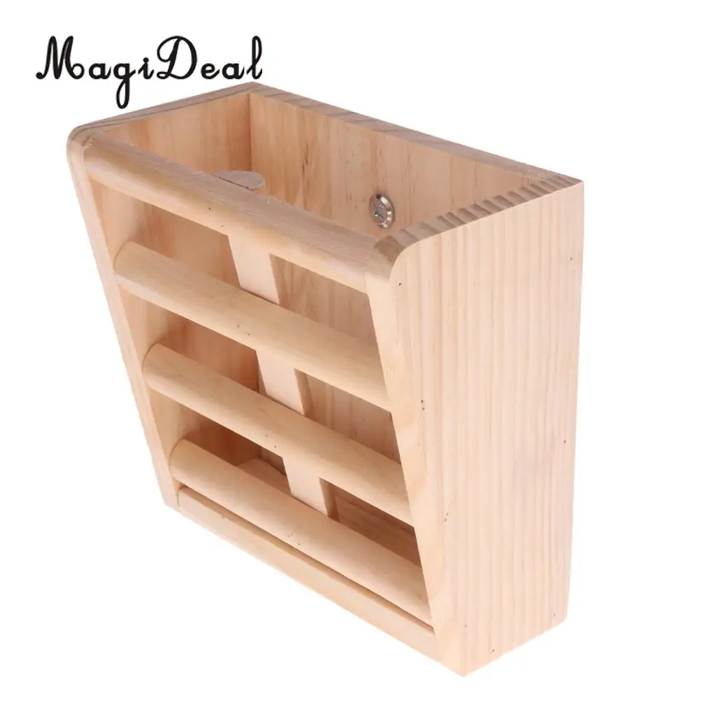 MagiDeal 2-in-1 Functional New Small Pet Rabbits Guinea Pig Wooden Rack Feeder Hay Grass Nesting Holder Small Animals Toy