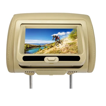 

7 inch 800*RGB*480 pixels Car Headrest Monitor DVD Player with USB/SD/Game/IR/FM Pillow monitor TFT LED Screen Beige SH7828DVD
