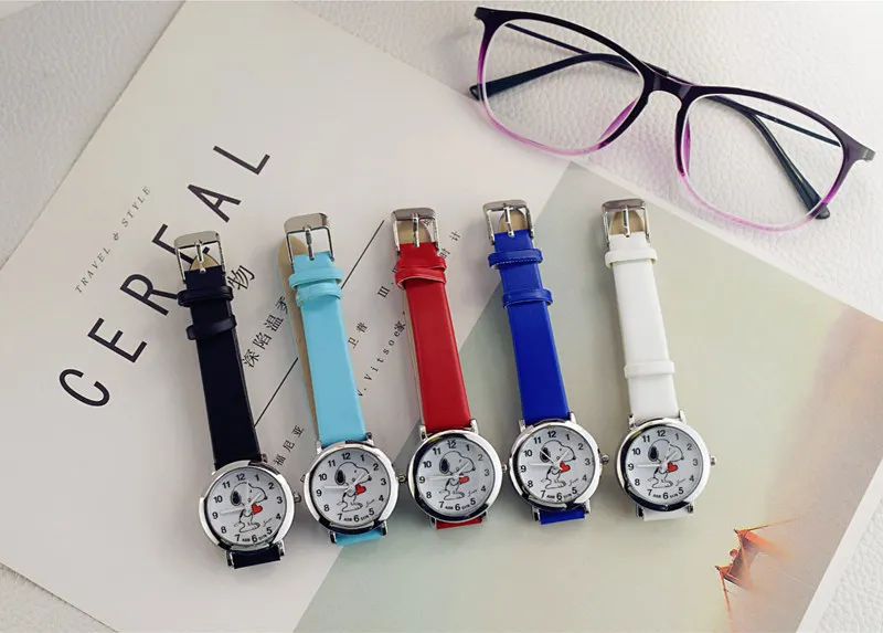 Snoopy Watch women watch classic men watch kid watch Genuine Brand Casual Fashion Quartz Wristwatches Leather clock waterproof