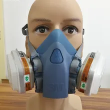3 м 7502 7 шт. костюм половина лицевая часть силиконовый респиратор среднего размера распыление лица противогаз