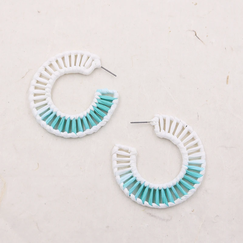 

Bohemia Raffia Earrings for Women Summer Braided Earring Wicker Earring Fashion Natural Jewelry Pendientes Rafia 2019
