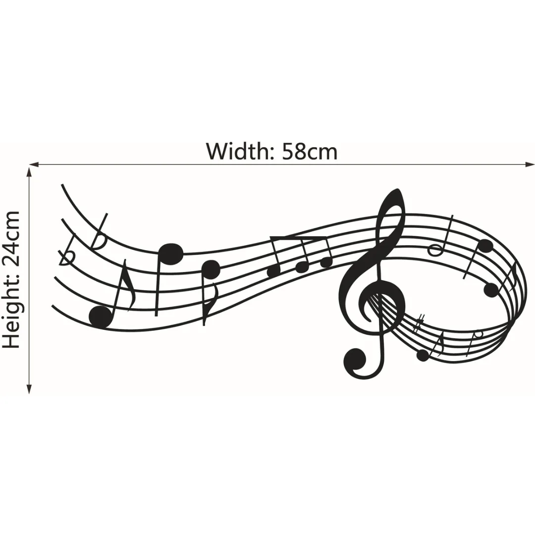 Наклейка на стену с музыкальными песнями, звуковыми нотами, мелодия, наклейка на стену, украшение для спальни, офиса, съемная музыкальная наклейка