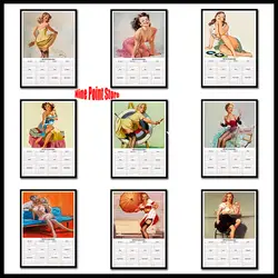 Хит продаж Девушка 2019 календарь бумага с покрытием плакат декоративной живописи кафе дома номер Decorb 42*30 см