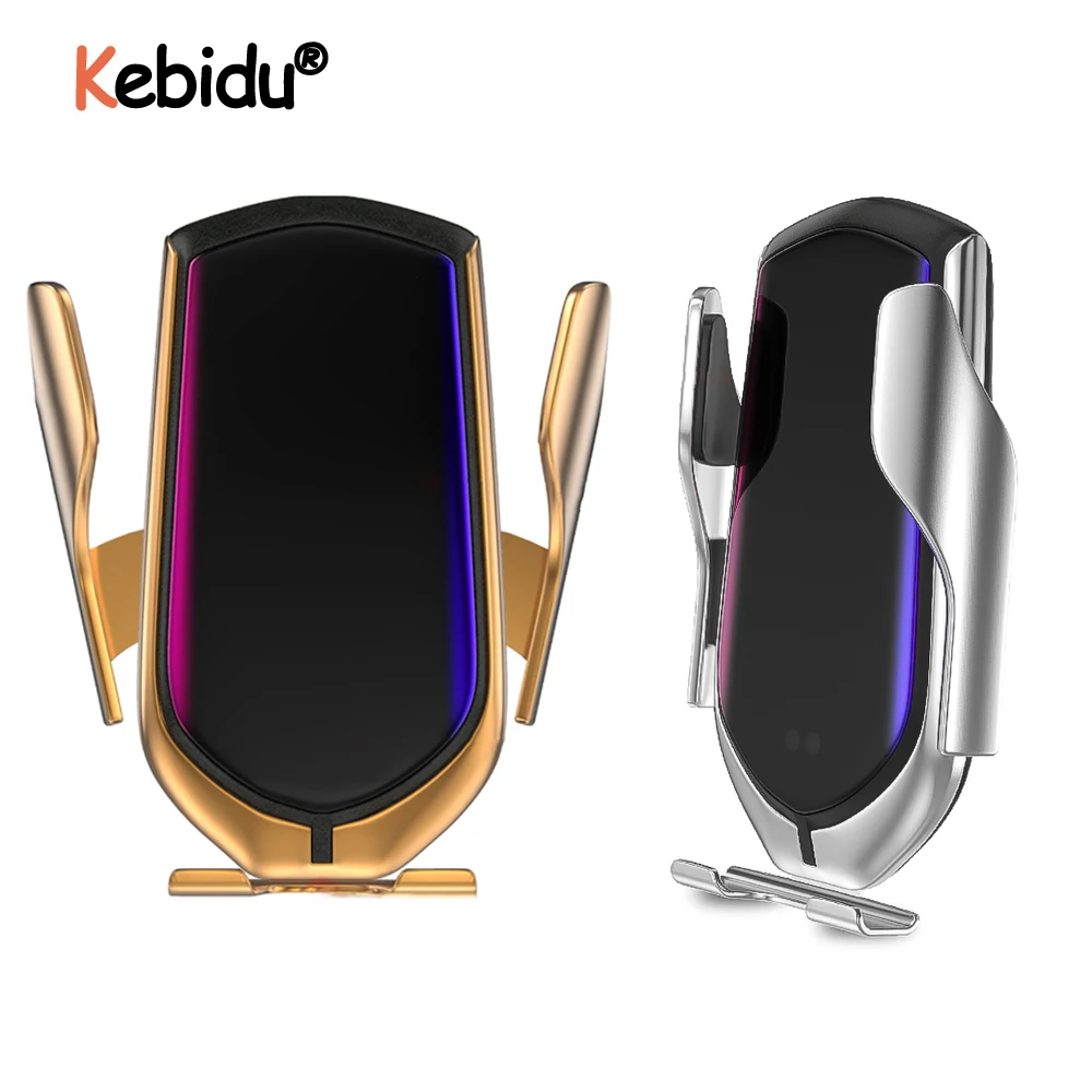 

R1 Automatic Clamping 10W Car Wireless Charger Infrared Induction Qi Wireless Charger Car Phone Holder For Phone Sliver/Gold