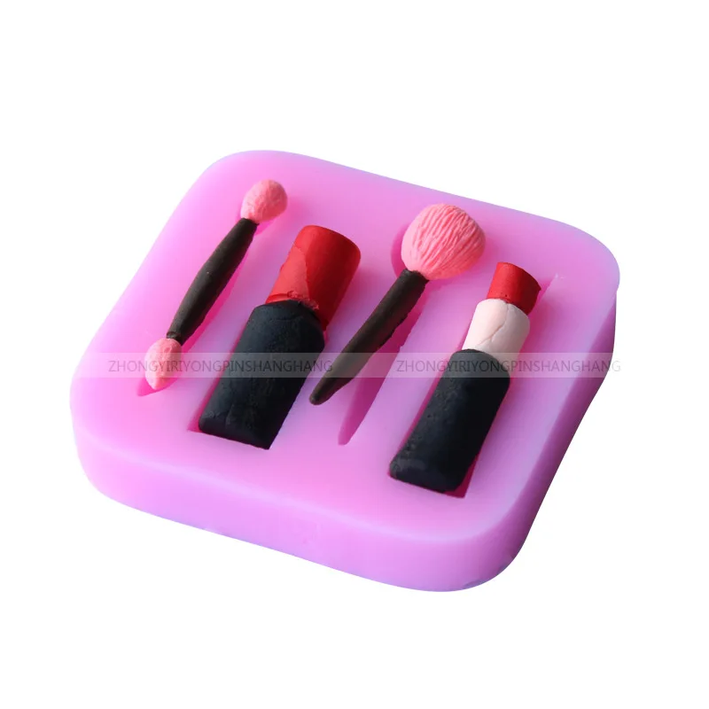 

Lipstick Cosmetic Brush Tools Shaped Silicone Cake Mold Kitchen Baking Mold DIY Silicone Fondant Cake Decorating Mold Pastry