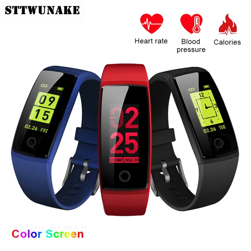 

STTWUNAKE Smart bracelet Fitness tracker Heart Rate Monitor Smart band Acitivity Tracker Blood Pressure Color Sreen smartband