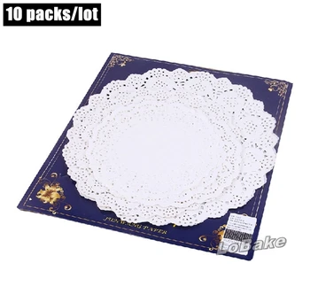 

10 packs/lot 36 pcs/pack Round paper lace doilies 6.5, 8.5, 10.5 inches (3 sizes, 12pcs/size) Coasters placemat for table mat