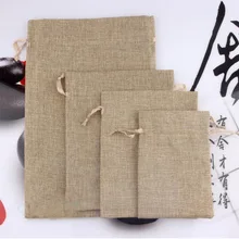 14*18 см 50 шт. Джут Рождественский подарок Сумки белье хлопок drawstring Чехлы муслин Свадебная вечеринка пользу Держатели упаковки Сумки