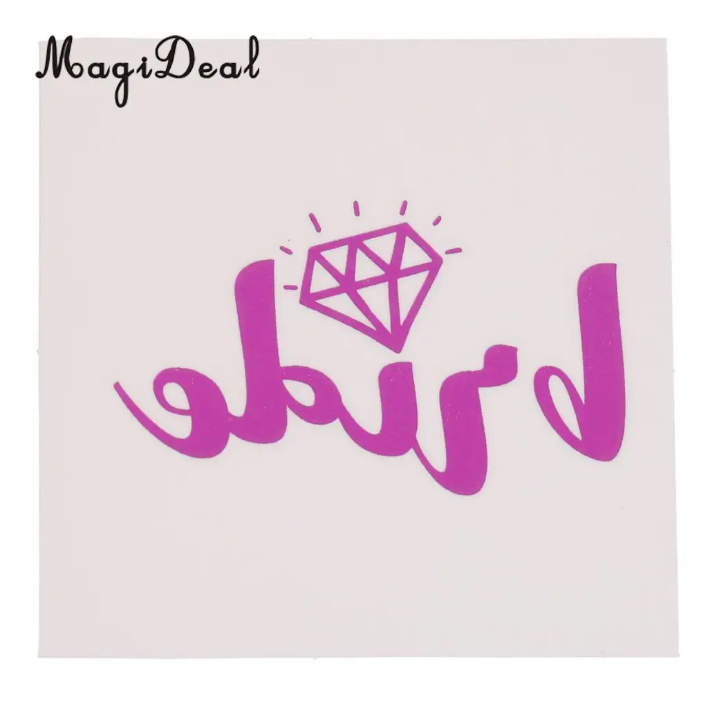 MagiDeal 10Pcs/Lot Purple Team Bride Tribe Temporary Tattoos Wedding Sticker Hens Night Party Decoration Hands Sticker
