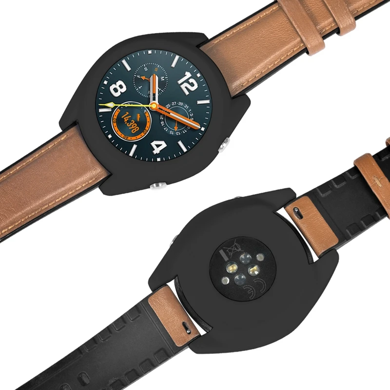 Чехол для часов HUAWEI Watch GT/GT Active, Цветной силиконовый чехол, Мягкий бампер из ТПУ, защитный чехол, закаленное стекло, пленка