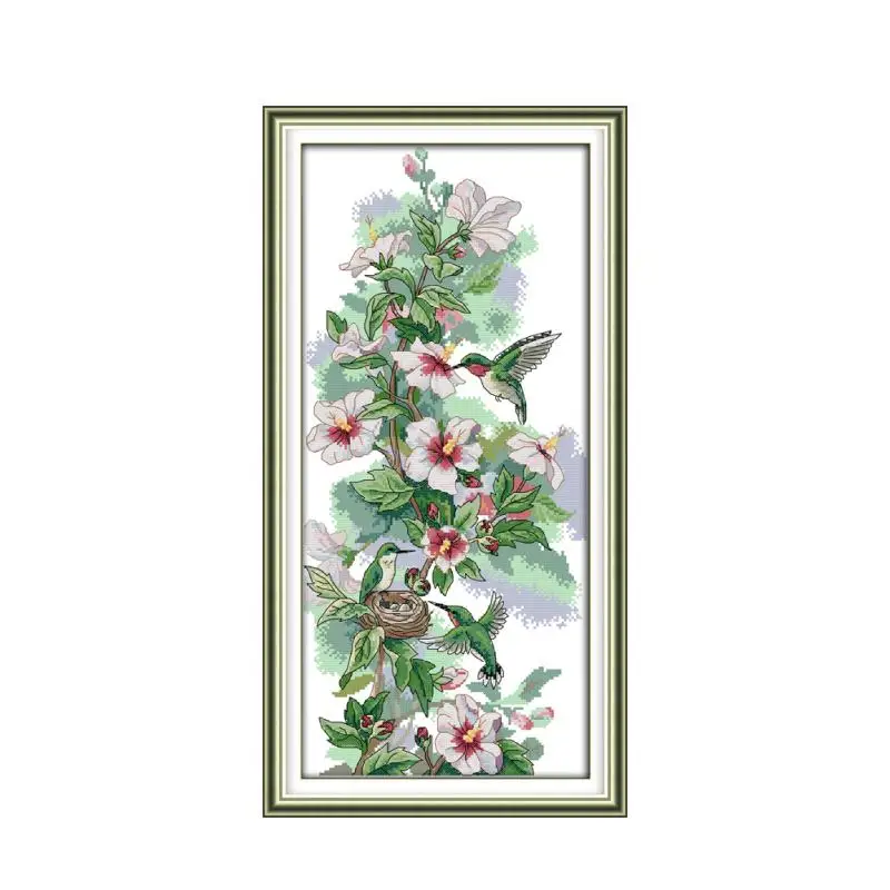 Cross Stitch Kit Embroidery Hoop Cross Stitch Tools Joy Sunday Plant Flower Cross Stitch Kit 11CT 14CT Handmade DMC Embroidery Threads with Chinese Embroidery Kit DIY Needlework