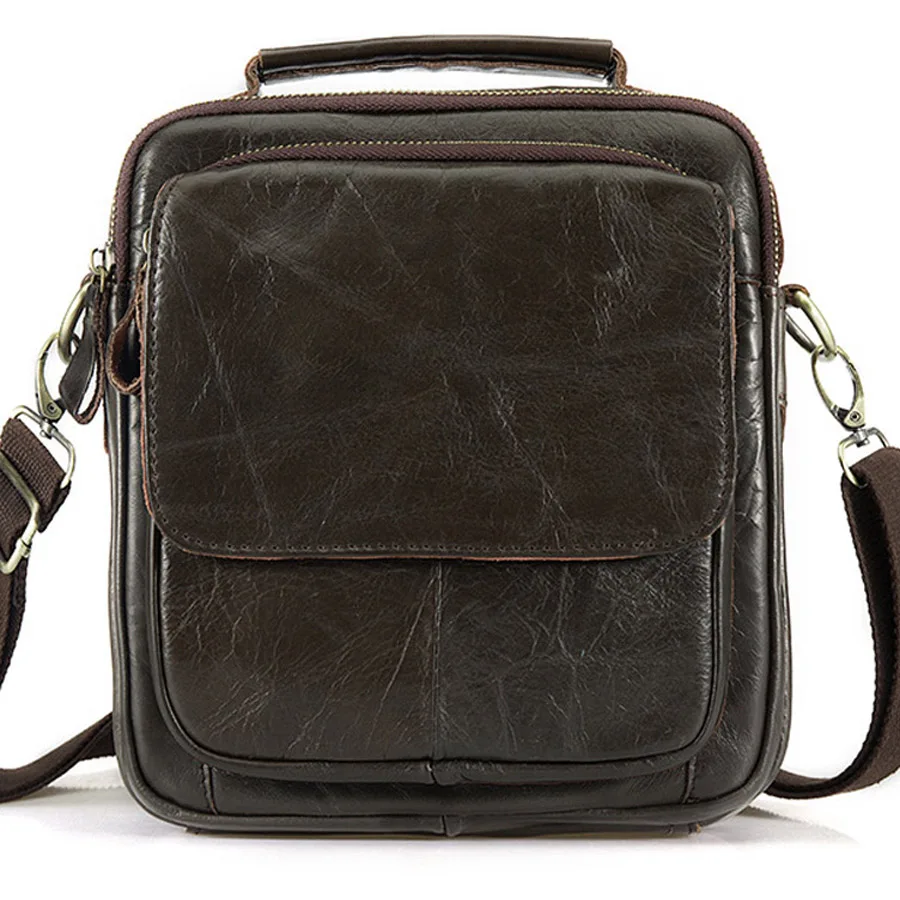 Brand Small 8' Genuine Leather Handbag Cross Body Shoulder Bag Men's Messenger Bags Male Cowhide Casual Handle Pack For Travel brand genuine leather casual small cross body shoulder bag men s messenger bags male cowhide handle pack handbaf for ipad mini
