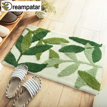 Модные Зеленые листья утолщение Флокирование дома крыльцо анти-мягкие удобные коврики ванная комната абсорбирующий коврик Домашний бутик BD163A