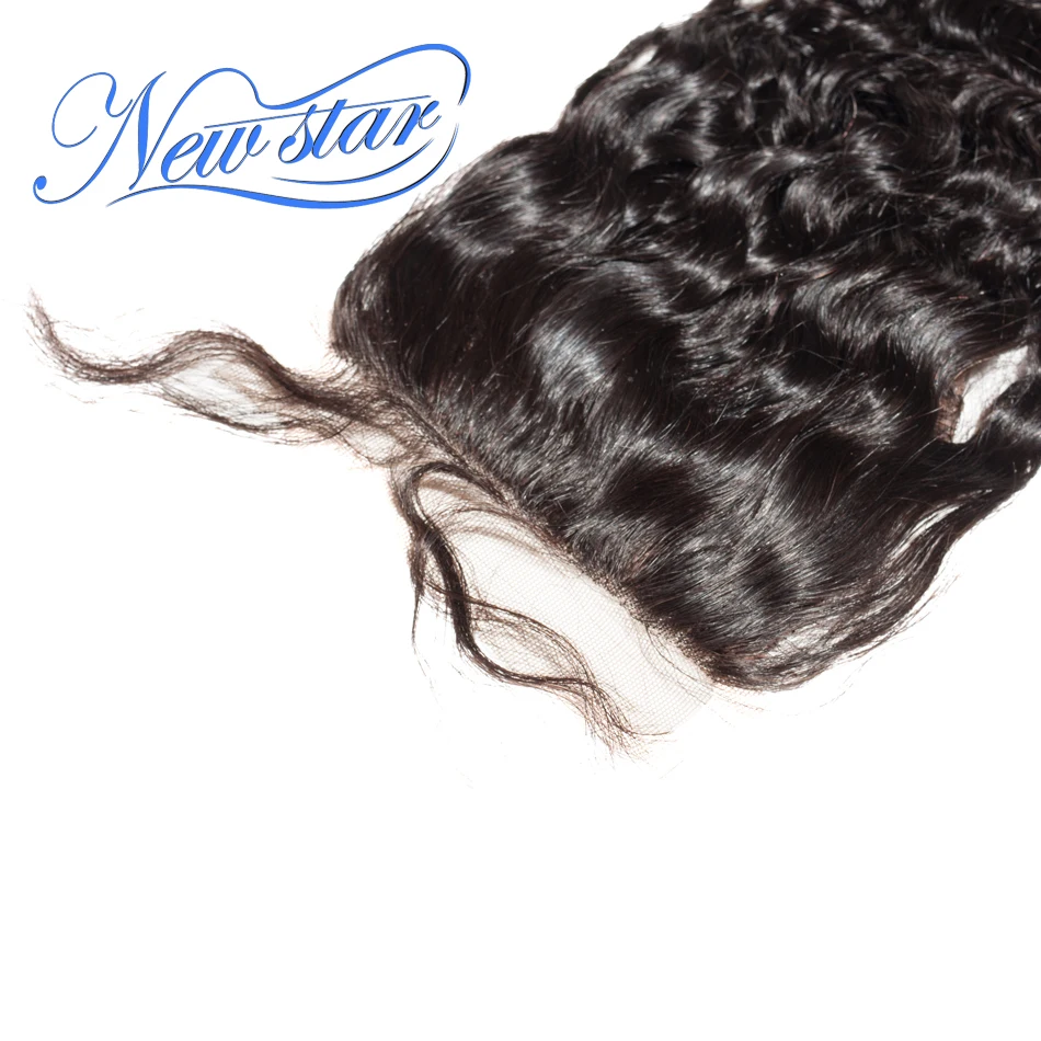 Новая звезда волос бразильские 4 ''x 4'' шелковые закрытия на основе глубокая волна девственные человеческие волосы отбеленные узлы с