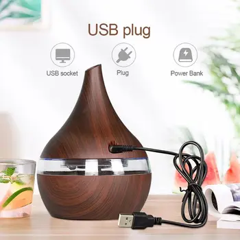 

300ml USB Air Humidifier Diffuser Ultrasonic Aroma Essential Oils 7 Color Changing LED Light