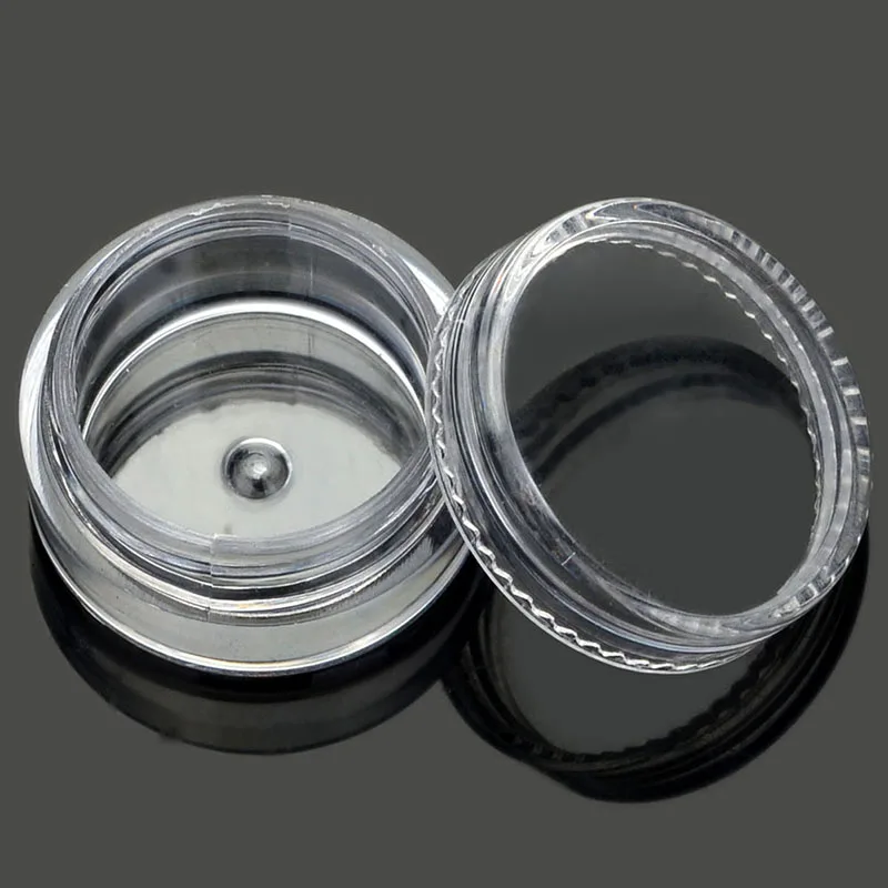 10pcs Clear Plastic Jewelry Beads Rings Earring Pill Storage Box Round