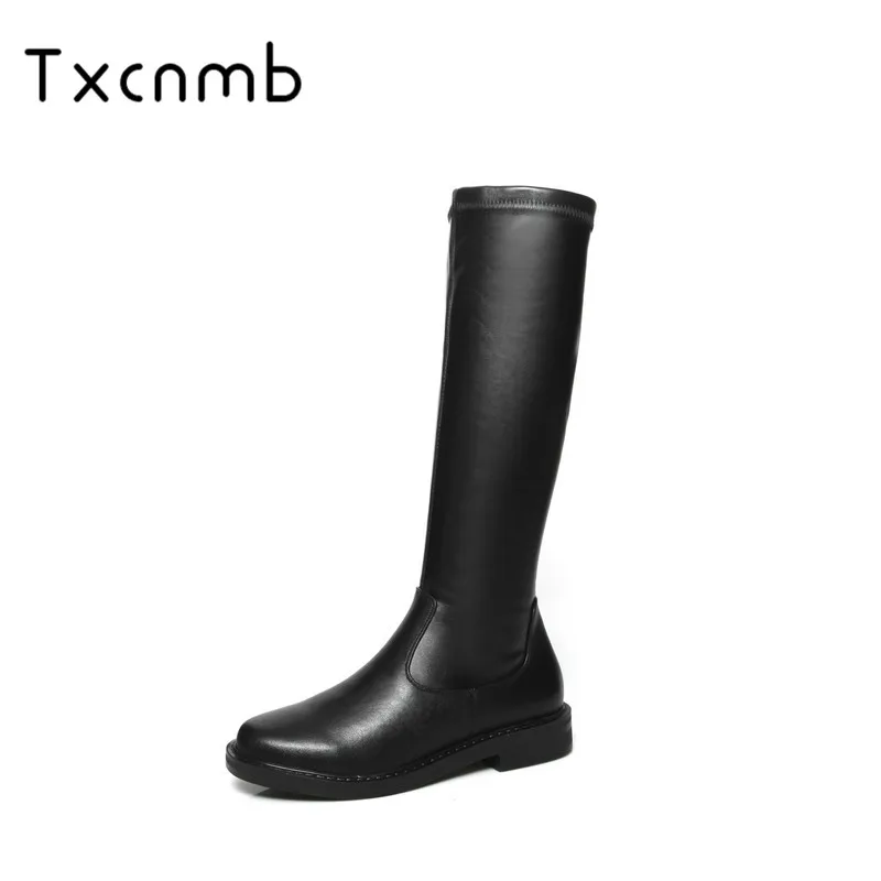 

TXCNMB 2019 new Women Warm Autumn Winter Genuine Leather Boots Sexy Knee High Boots New Fashion Party Dancing Shoes Woman