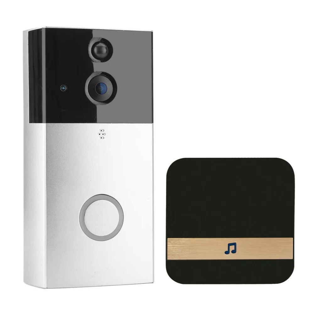 

A4 1.0M Low Power Intelligent Wireless Doorbell Wifi Video Audio Camera Door Bell Door Phone+8G TF Card + Ding-Dong UK Plug