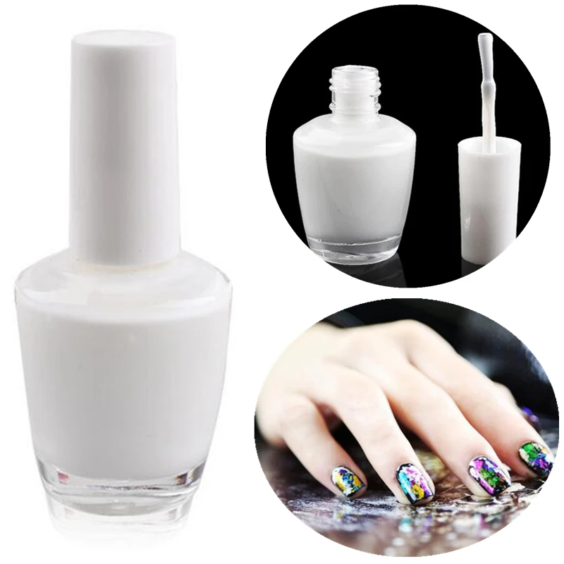 

15ml Nail Art White Star Glue Foils Transfer 3D Tips Adhesive UV Gel Polish Decoration Sticker Painting Manicure Tools DIY Nails