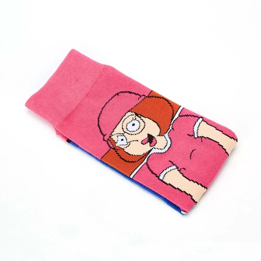 Funny Cartoon Anime Print Socks Patrick Star Fashion Personalized Novelty Men Women Comfort Breathable Pink Yellow Cotton Sock - Цвет: 8