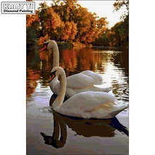 Полный квадратный алмаз 5D DIY Алмазная картина фото на заказ "лебедь в воде" 3D вышивка крестиком Мозаика Декор