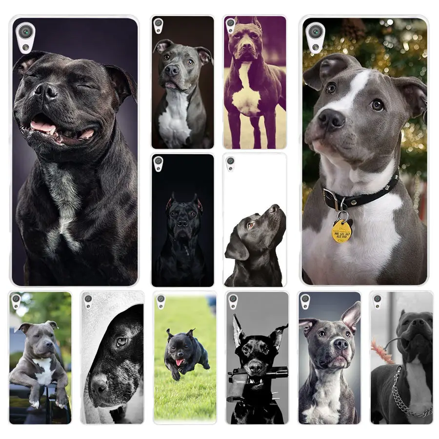 

222AD Pit Bull Dog Pitbull Puppy Animal Transparent Case Cover for Sony Xperia XA XA1 X XZ Z5 Z1 Z3 M4 Aqua E5 Compact Premium