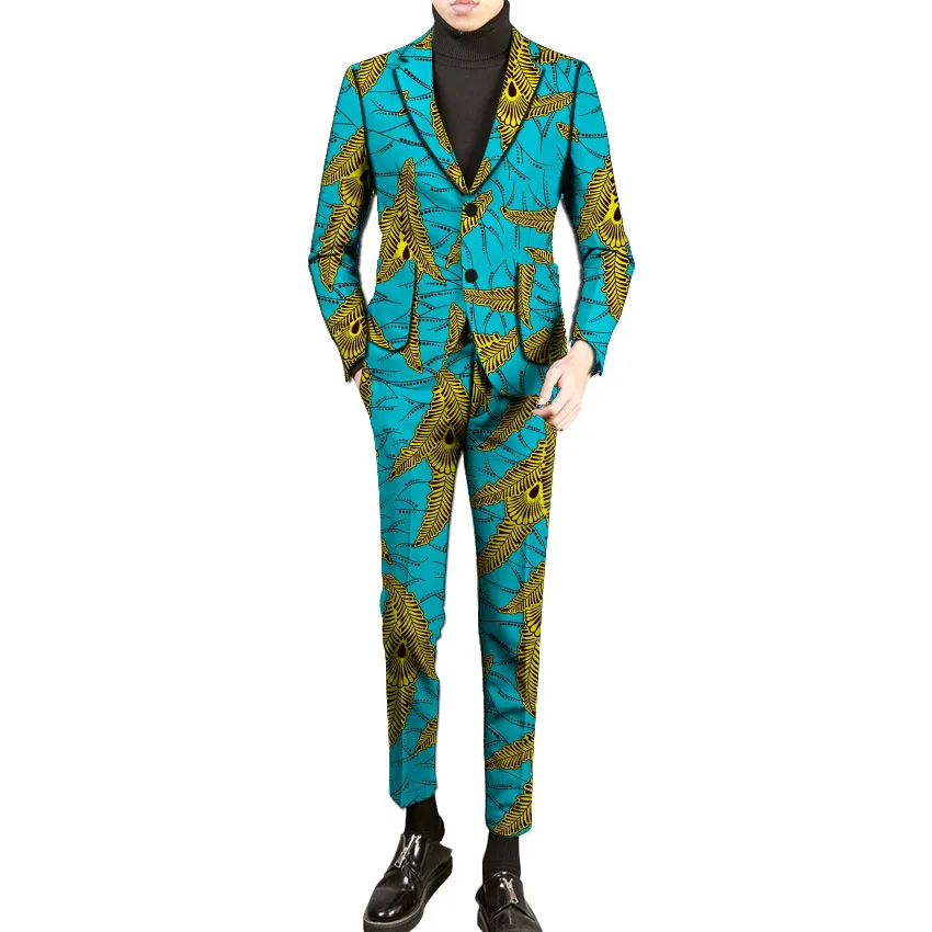

African Print Men Blazer And Trouser Two Pieces Set Male Blazers Dashiki Pant Suits Festive Outfits For Men African Clothing