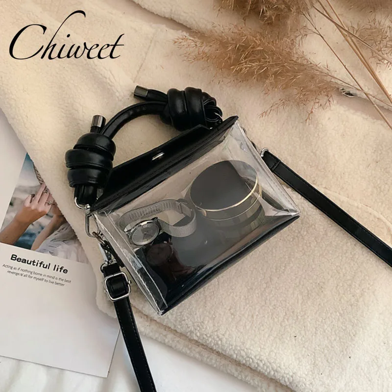 

Women Famous Brands Transparent Jelly Bag 2019 Fashion Beach Small Messenger Bags Shoulder Bags Ladies Clear Box Tote Handbags