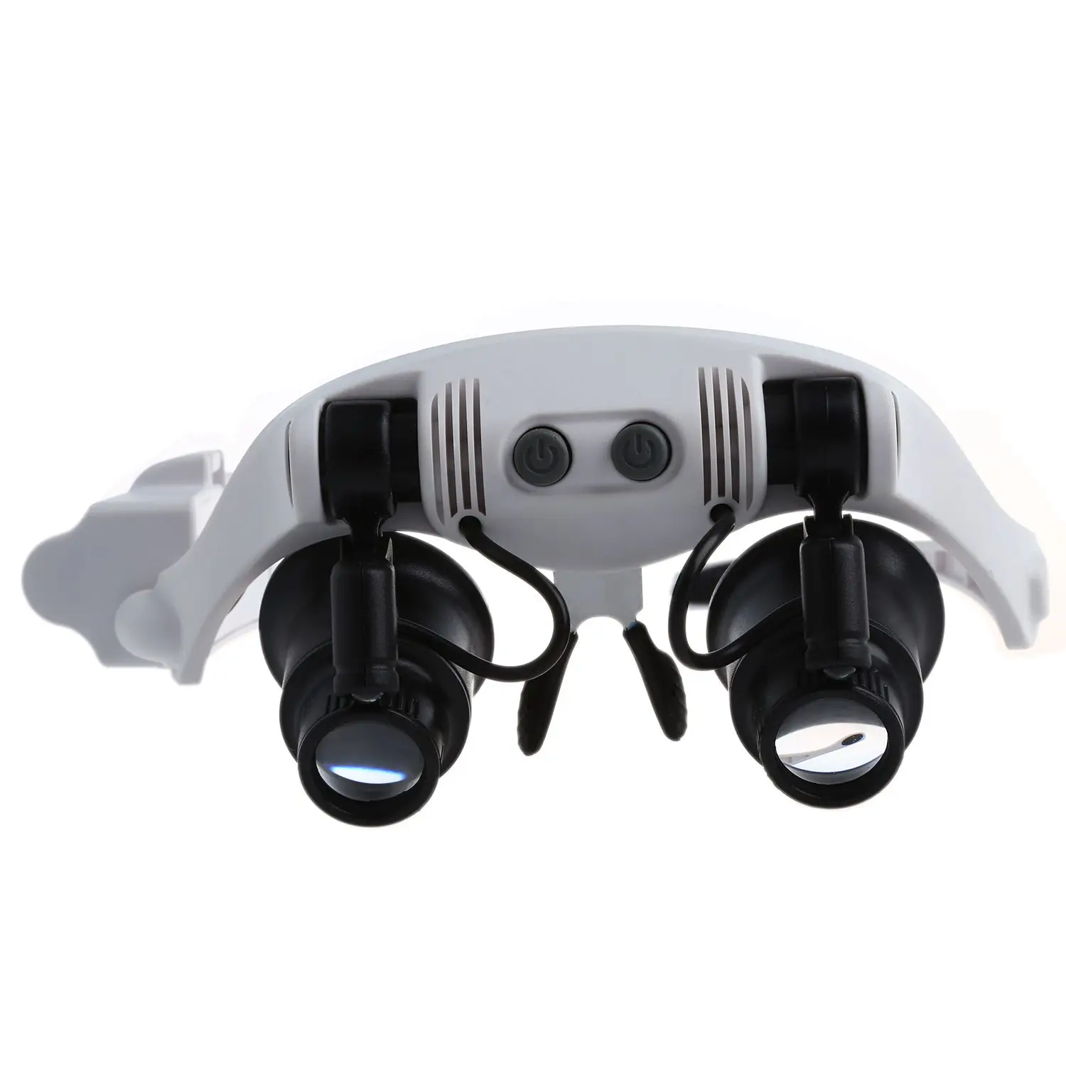 

Head Wearing Magnifying Glass 10x 15x 20x 25x Jeweler Magnifier Loupe Reading Magnifying Magnifier Tool with 2 Adjustable LEDs