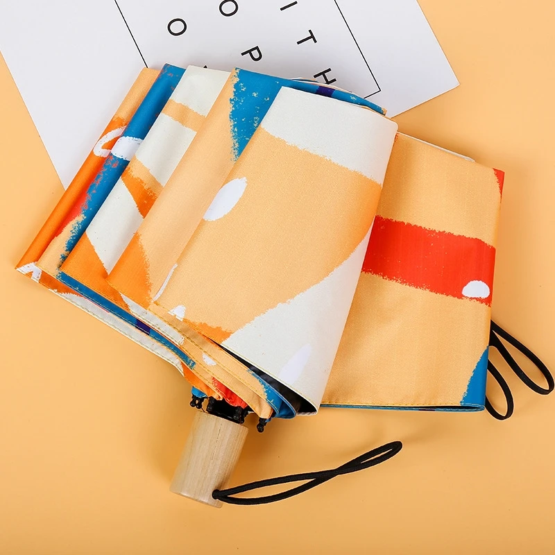 

Colorful Mini Sun Umbrella Windproof Ultra Light Pocket 3 Folding Umbrella Rain Women Gift Portable Anti-UV Parasol Paraguas