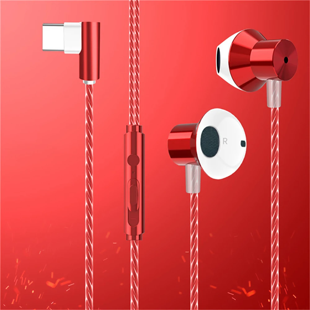 F13 Тип C Meatl Hedset Проводные 9D стерео Бас Сабвуфер Игровые наушники с микрофоном наушники для samsung Xiaomi Redmi Fone de ouvido - Цвет: Red