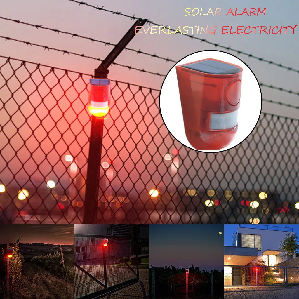 

Practical 6 Flash LED Farmers Villa Solar Sound and Light Alarm Lights Everlasting Power Waterproof Durable Safe Warn protection