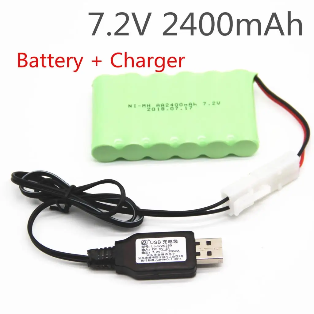 2400mah 7,2 v перезаряжаемая батарея с зарядным устройством nimh 7,2 v aa nimh батарея для дистанционного управления электрическая игрушка инструмент лодка