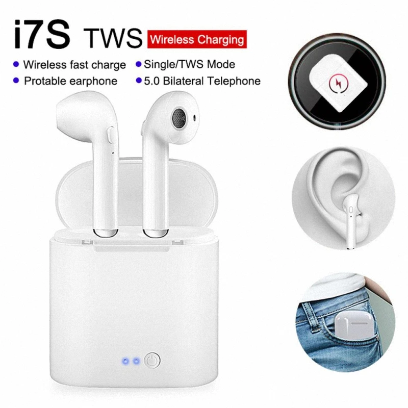 I7s TWS с мини-зарядным устройством беспроводные Bluetooth 5 0 наушники для Iphone X 6 7 8 plus