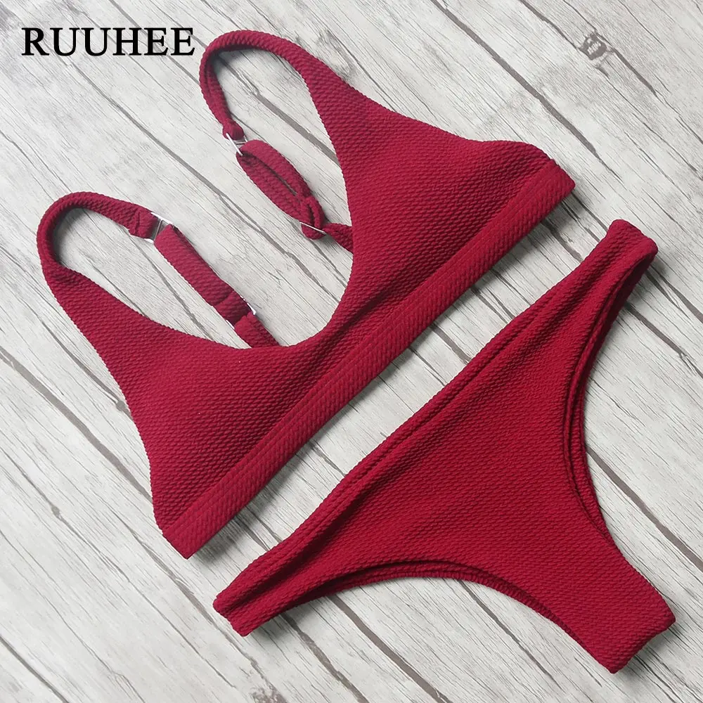 RUUHEE Bikini 2017 Sexy Swimsuit Women Halter Bandage Swimwear Female Thong Bikini Set Push Up Bathing
