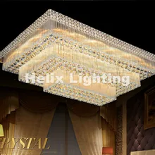 Недавно Роскошные L80cm W60cm Золотой Кристалл Потолочные светильники контроллер для Гостиная Luminaria cristal потолочный Лампы для мотоциклов AC светодиодные фонари