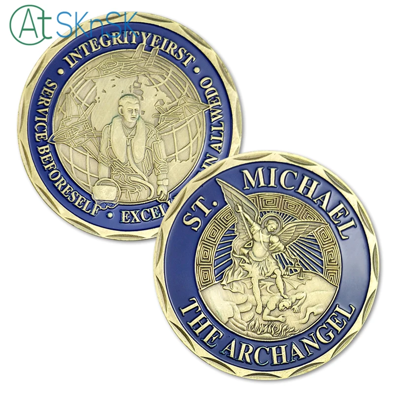 

1PC USAF Coin St. Michael The Archangel Air Force Spirit Challenge Coin US Security Police Commemorative Medallion Souvenir Gift
