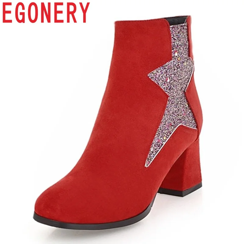 De Taille 33 Femmes Latérale Égérie Grande black red Hauts 43 Orteils Talons Newset Beige Femme Dames Dame Décontracté Glissière Des Chaussons Chaussures Carré Cheville White 2018 rhCtsQdxB